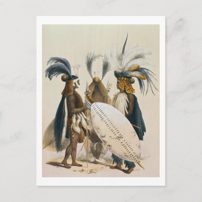 Cartão Postal Soldados Zulu do Exército do Rei Panda, placa 20 d (Frente)