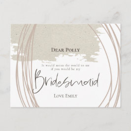 Cartão Postal Solicitação de bridesmaid de Forma de Abstrato de