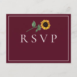 Cartão Postal Solicitação RSVP de Música de Casamento de Sunflow