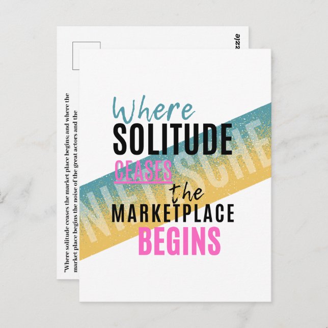 Cartão Postal Solidão e multidões Introduvert Nietzsche cita (Frente/Verso)