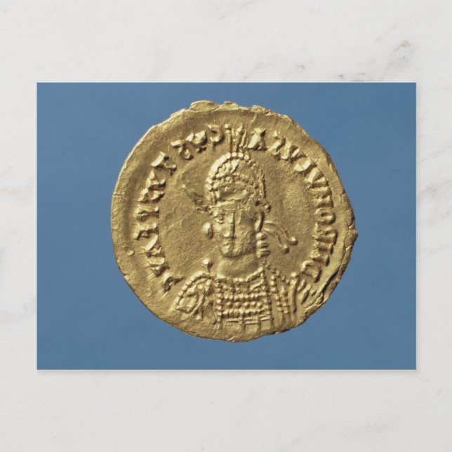 Cartão Postal Solidus de Romulus Augustulus (Frente)