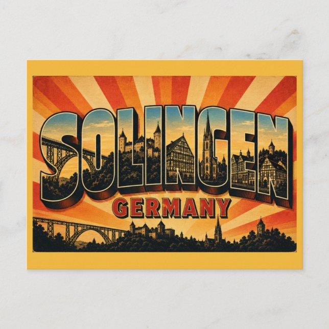 Cartão Postal Solingen Alemanha Castelo (Frente)