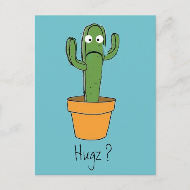 Cartão Postal Solitário Cactus precisa de um desenho animado (Frente)