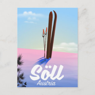 Cartão Postal Söll, poster de viagens de Esqui da Áustria