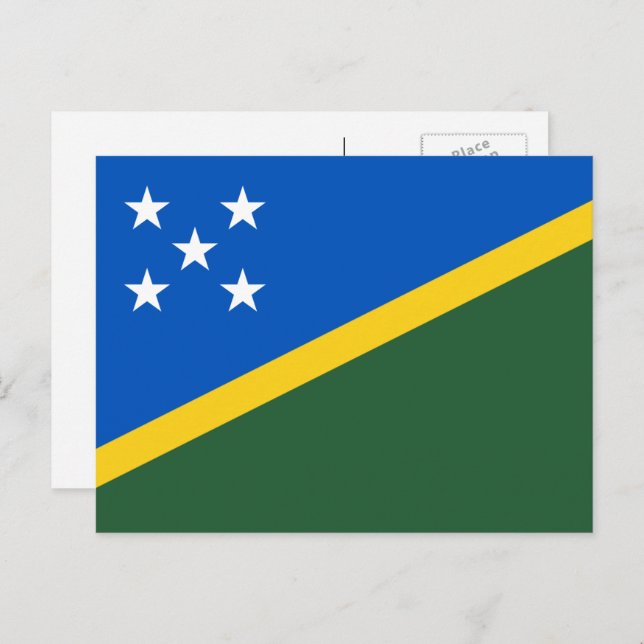 Cartão Postal Solomon Islander Flag, Bandeira das Ilhas Salomão (Frente/Verso)