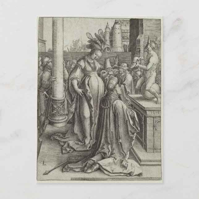 Cartão Postal Solomon Prays em frente a uma imagem gravena, c.15 (Frente)