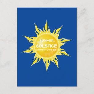 Cartão Postal Solstício de verão azul o dia mais longo do ano