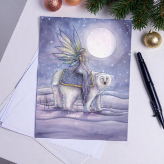 Cartão Postal Solstício Lua Fada e Arte Ursa Polar