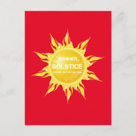 Cartão Postal Solstício vermelho do verão o dia mais longo do an