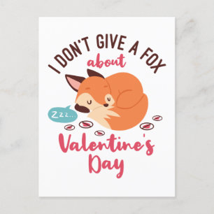 Cartão Postal Solteiro Engraçado do Dia Anti Valentine Fox