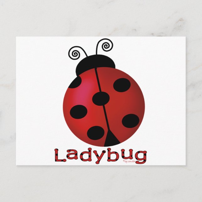 Cartão Postal Solteiro Ladybug (Frente)