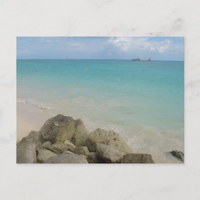 Cartão Postal Sombras de areia azul e branca... (Frente)