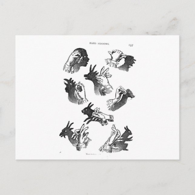 Cartão Postal Sombras de Mão na Parede (Frente)