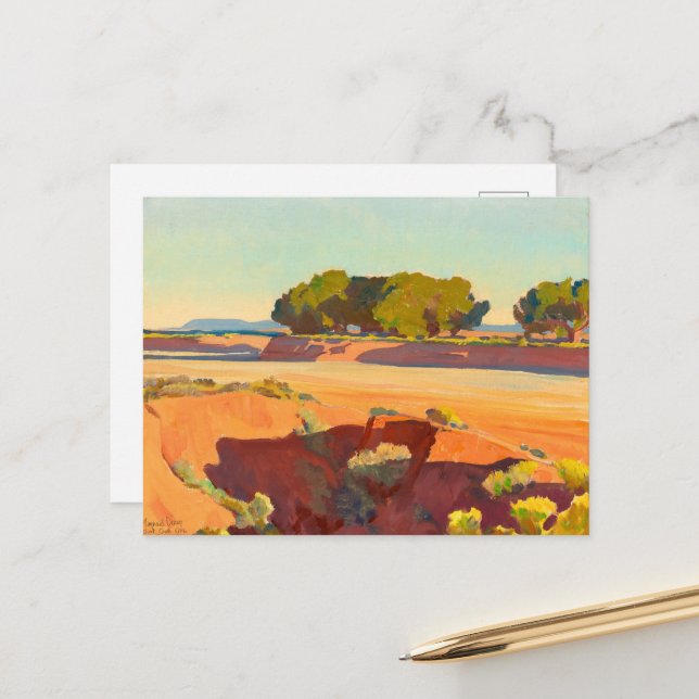 Cartão Postal Sombras em Short Creek por Maynard Dixon (Frente/Verso In Situ)