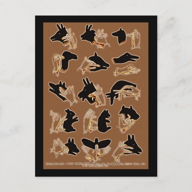 Cartão Postal Sombras Manuais Na Areia (Frente)