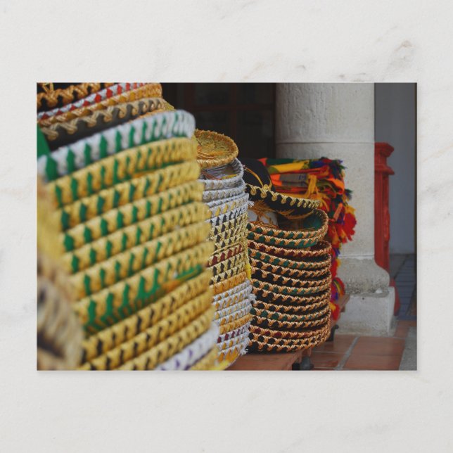 Cartão Postal Sombreros mexicanos (Frente)