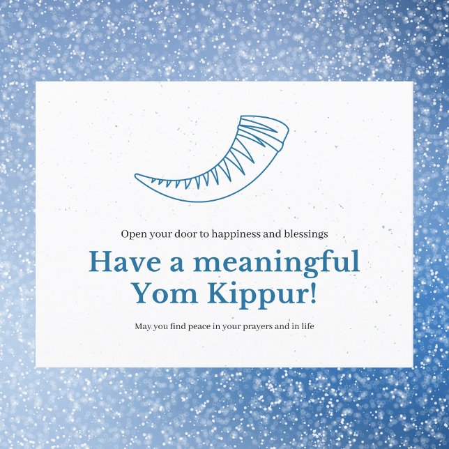 Cartão Postal Sombrio azul minimalista significa Yom Kippur (Criador carregado)