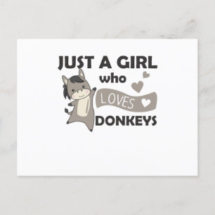 Cartão Postal Somente Uma Menina Ama o Burro - Doce Burro