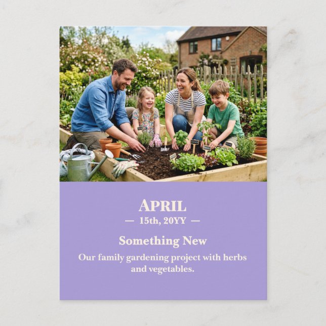 Cartão Postal Something New April Memory Photo Postcard (Frente)