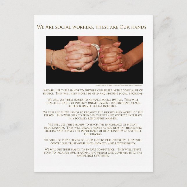 Cartão Postal Somos Trabalhadores Sociais (Frente)