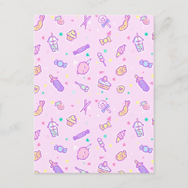 Cartão Postal Sonhando com Snacks de Verão (Frente)