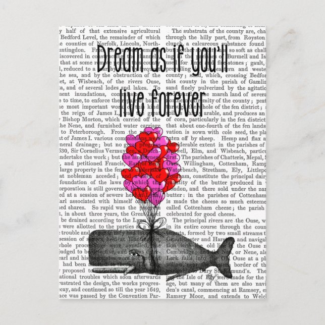 Cartão Postal Sonhe como se vivesse para sempre (Frente)