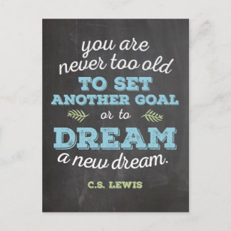 Cartão Postal Sonhe um novo Dream CS Lewis Citação