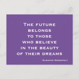 Cartão Postal Sonho, Acredite, Motivacional Roxo e Branco