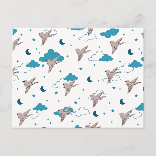 Cartão Postal Sonho de Pássaro e Fada Noturna (Frente)