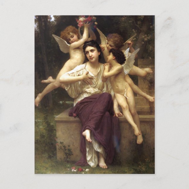 Cartão Postal Sonho de Primavera por William-Adolphe Bouguereau (Frente)