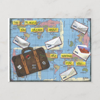Cartão Postal Sonho do viagem - trabalhos de arte dos meios