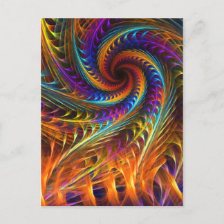 Cartão Postal "Sonhos de giro" - Arte Fractal de Espiral Abstrat