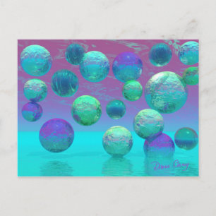 Cartão Postal Sonhos do oceano - Aqua e fantasia violeta do