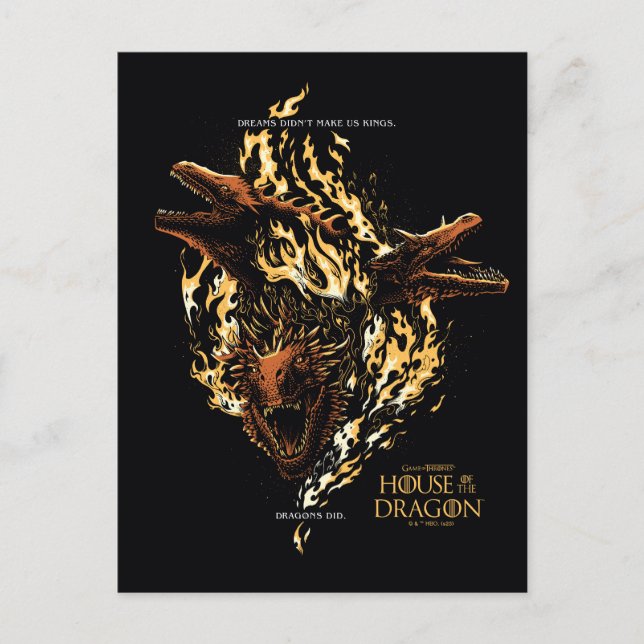 Cartão Postal Sonhos não nos fizeram Reis. Dragões sim. (Frente)