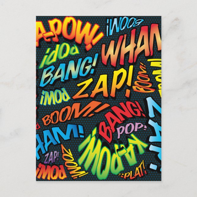 Cartão Postal Sons de Pop de Arte Retro Comic Book (Frente)