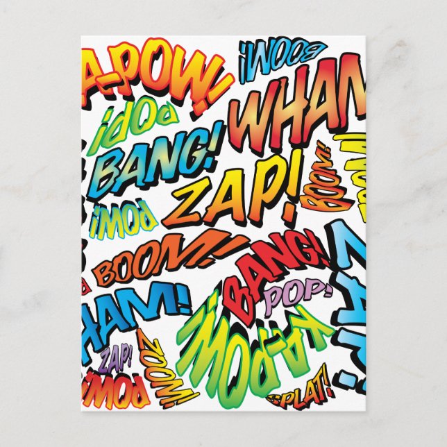 Cartão Postal Sons de Pop de Arte Retro Comic Book (Frente)