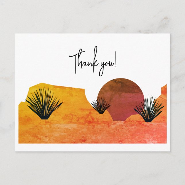 Cartão Postal Soothing Desert Moon Meditation Thank You  (Frente)