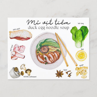 Cartão Postal Sopa de macarrão-de-ovo - Cartão-postal