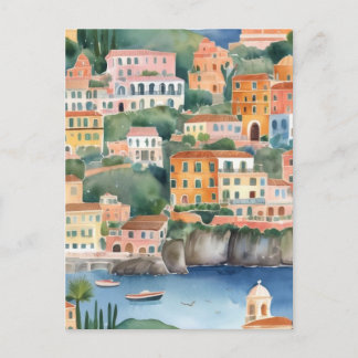 Cartão Postal Sorrento Itália, Colorida Costeira Italiana