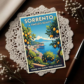 Cartão Postal Sorrento, Itália: Uma Vintage dos Anos 1960