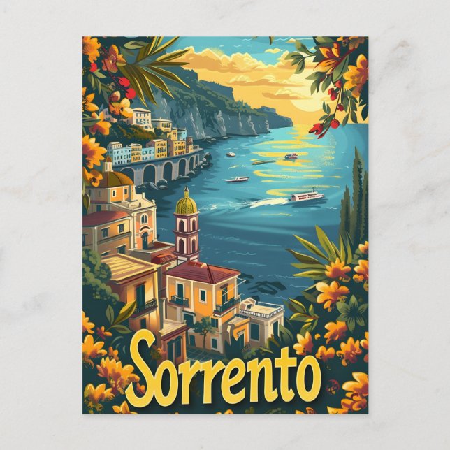 Cartão Postal Sorrento Vintage (Frente)