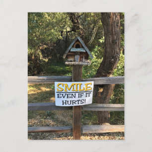 Cartão Postal Sorria Mesmo se Dói, Sinal Divertido