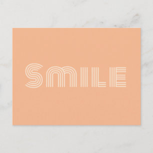 Cartão Postal Sorria Peach Orange Modern Cote Feliz Positivo