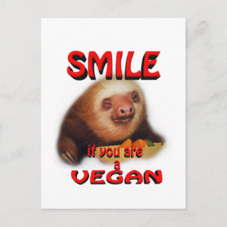 Cartão Postal sorria se você é um vegano.