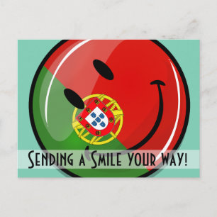 Cartão Postal Sorrindo bandeira portuguesa
