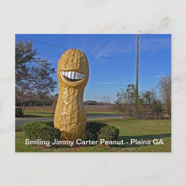 Cartão Postal Sorrindo Jimmy Carter Peanut - Plains Georgia (Frente)
