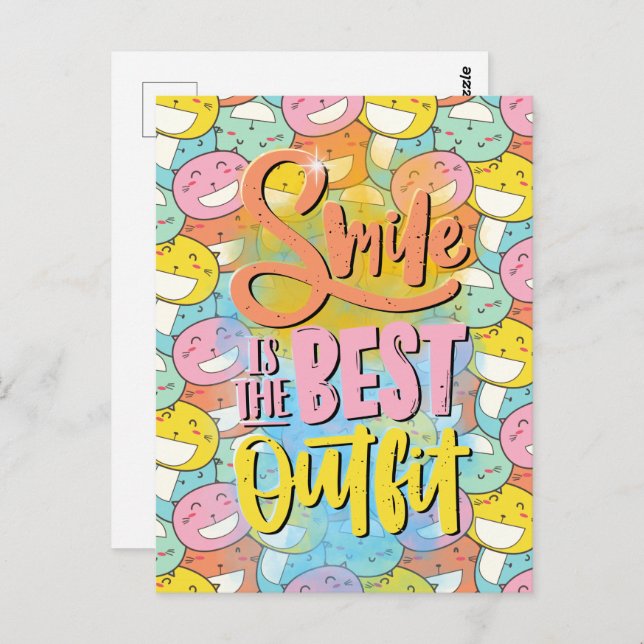 Cartão Postal Sorrir é o melhor equipamento! Motivação (Frente/Verso)