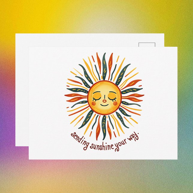 Cartão Postal Sorriso Cheio de Sol (Cheerful Smiling Sun Uplifting Postcard
)