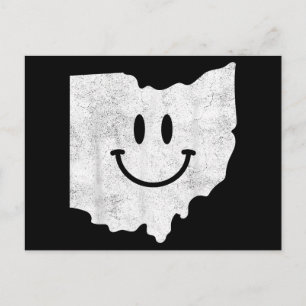 Cartão Postal Sorriso em OH - Engraçado Rosto Feliz de Ohio