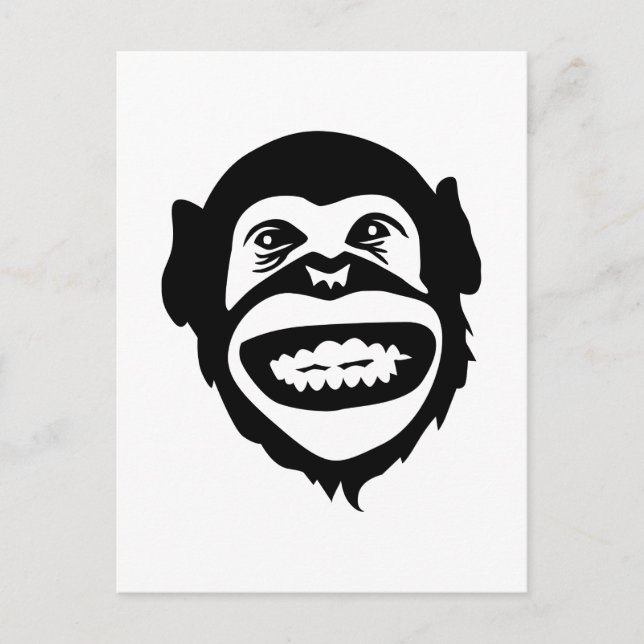 Cartão Postal Sorriso macaco chimpanzé (Frente)